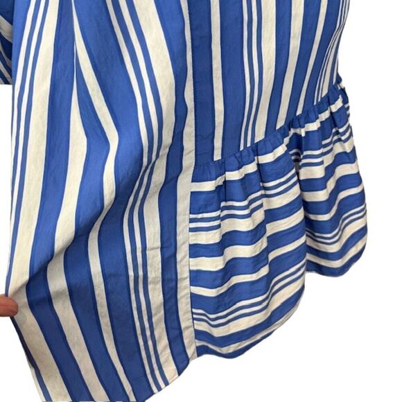 Chinti & Parker Striped Parasol Dress Oversized NO BELT Blue and White Size 6 - Picture 7 of 14